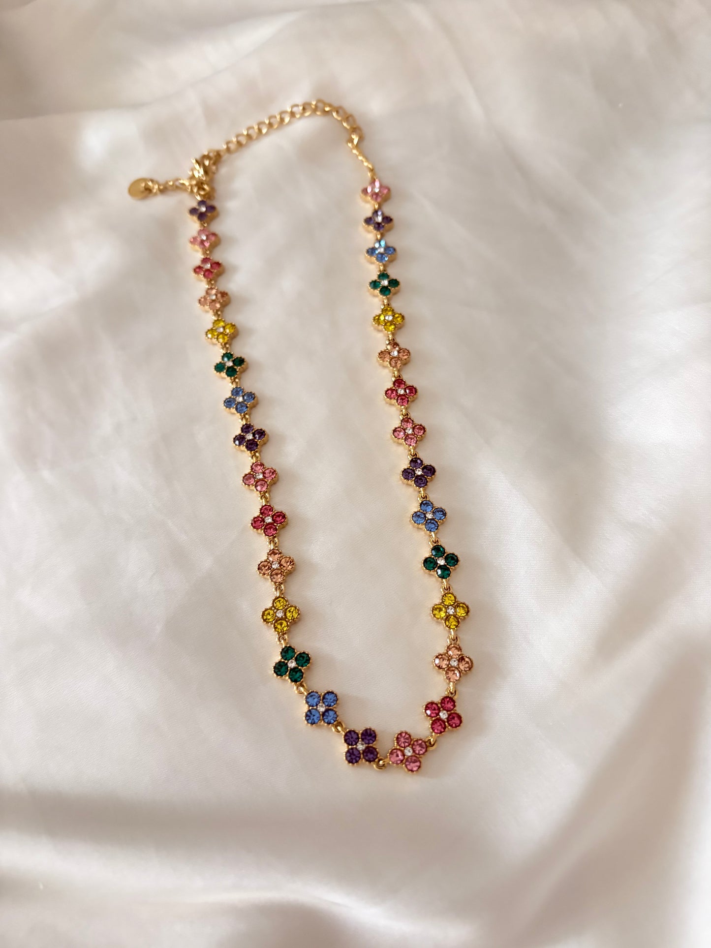 Collana Quadrifoglio Arcobaleno